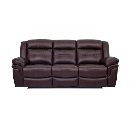 Armen Living Marcel Manual Reclining Sofa in Dark Brown Leather LCMC3BR